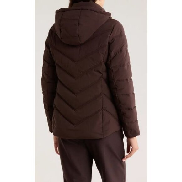 Michael Kors Womens Brown Zip Up Quilted Puffer Water Resistant Jacket Sz M New - Picture 3 of 15